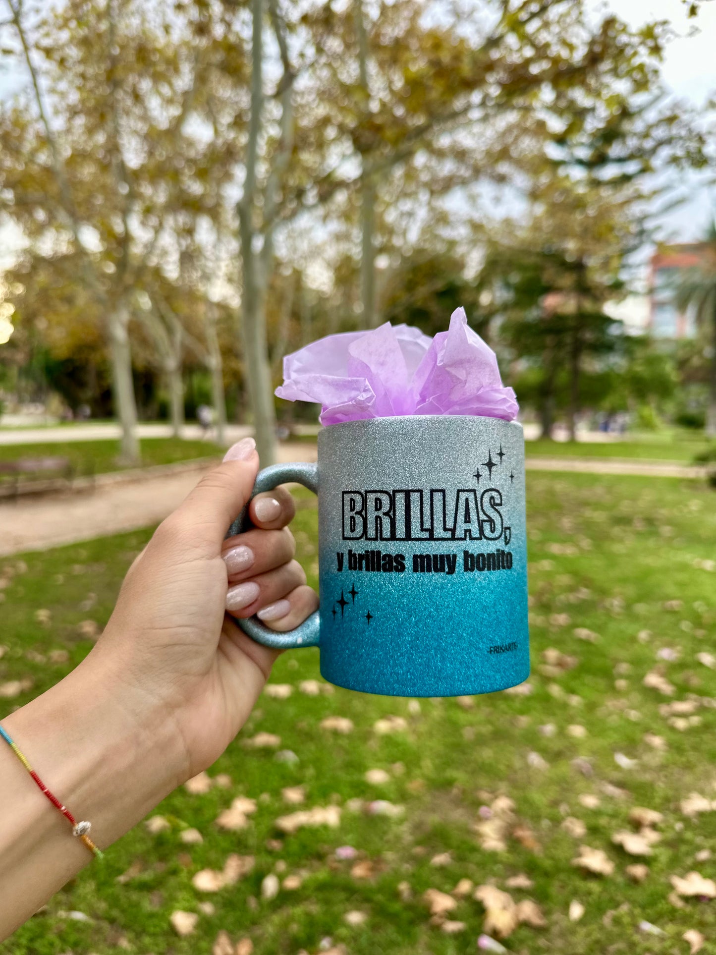 TAZA DEGRADADO CON PURPURINA✨💖| escoge tu frase de empoderamiento que te represente.