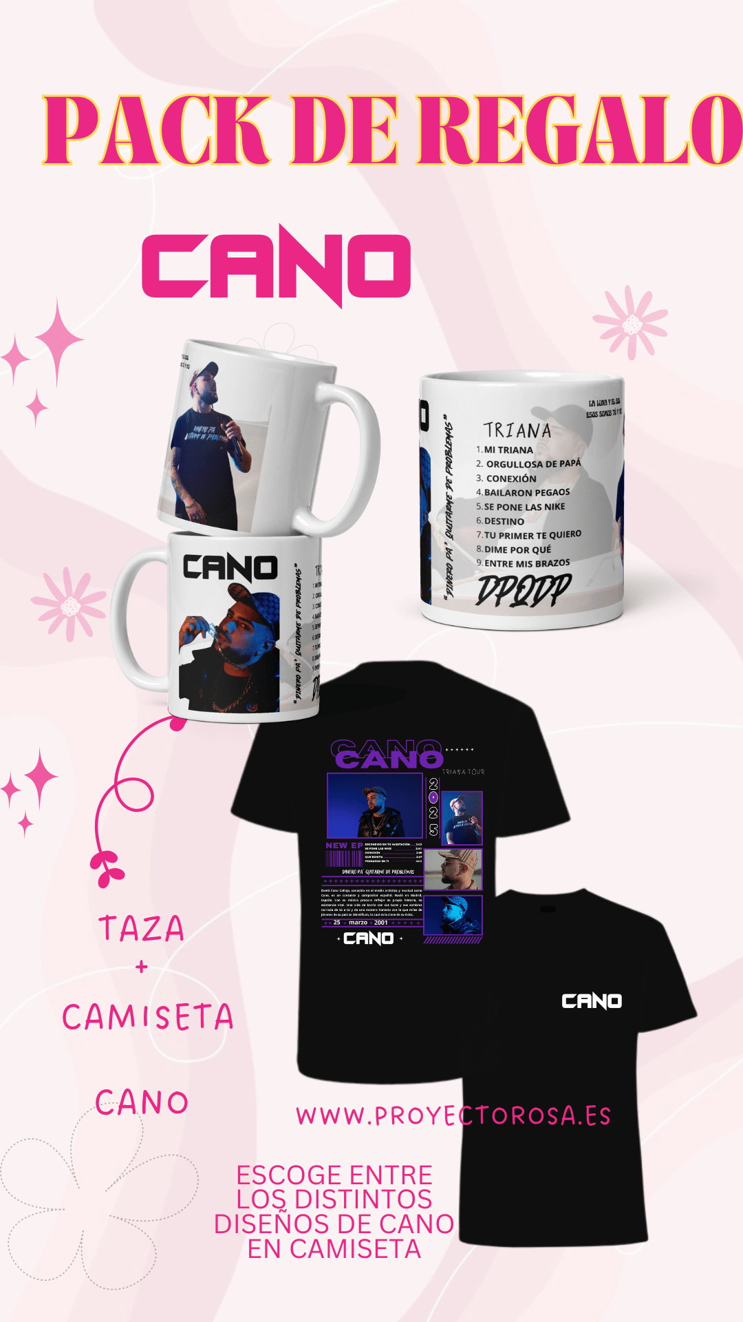 PACK DE REGALO DE CANO (CAMISETA + TAZA)