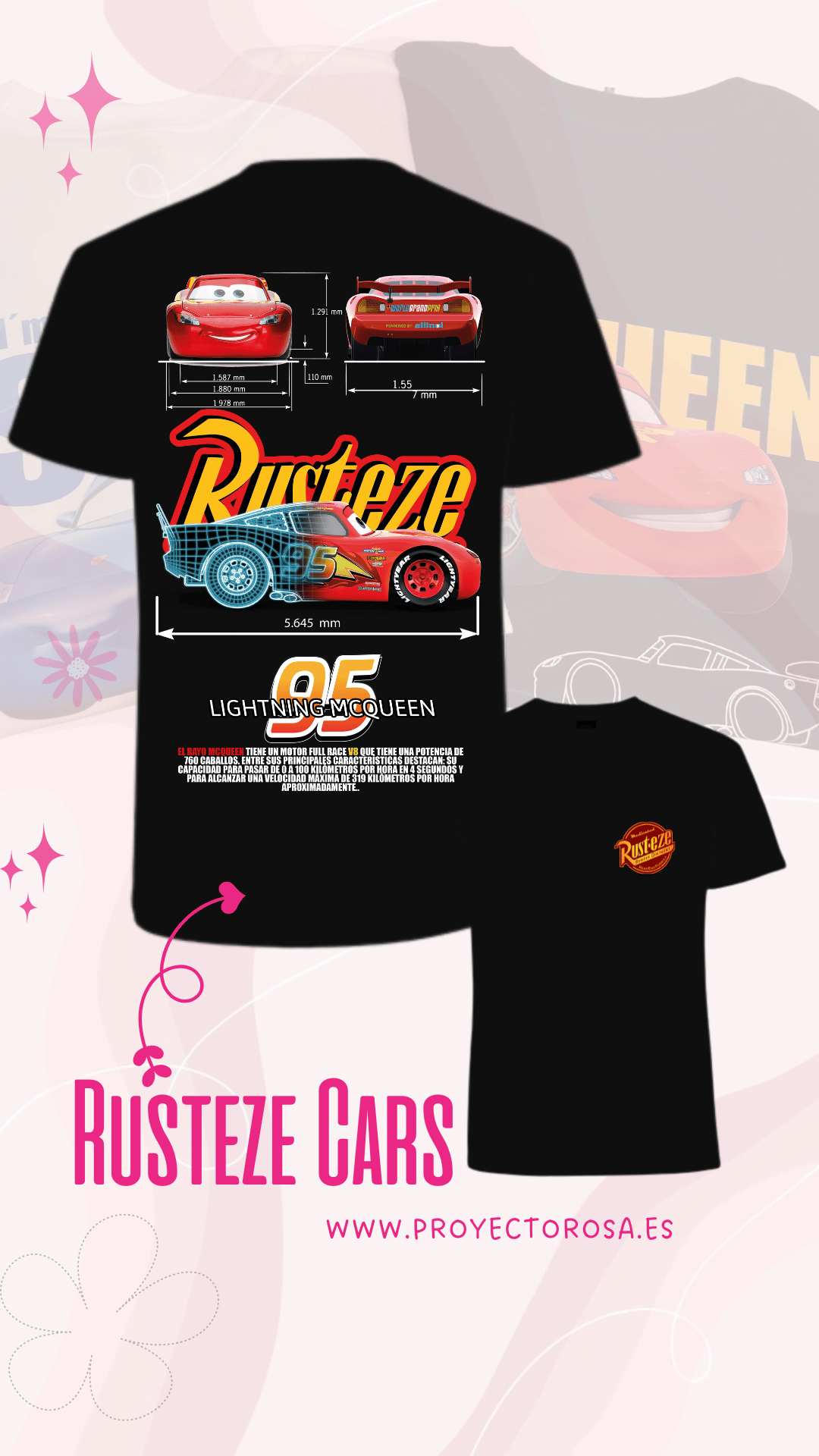 RUSTEZE CARS RAYO MCQUEEN | escoge entre camiseta ó sudadera.