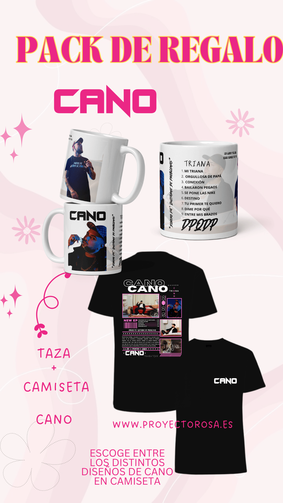 PACK DE REGALO DE CANO (CAMISETA + TAZA)