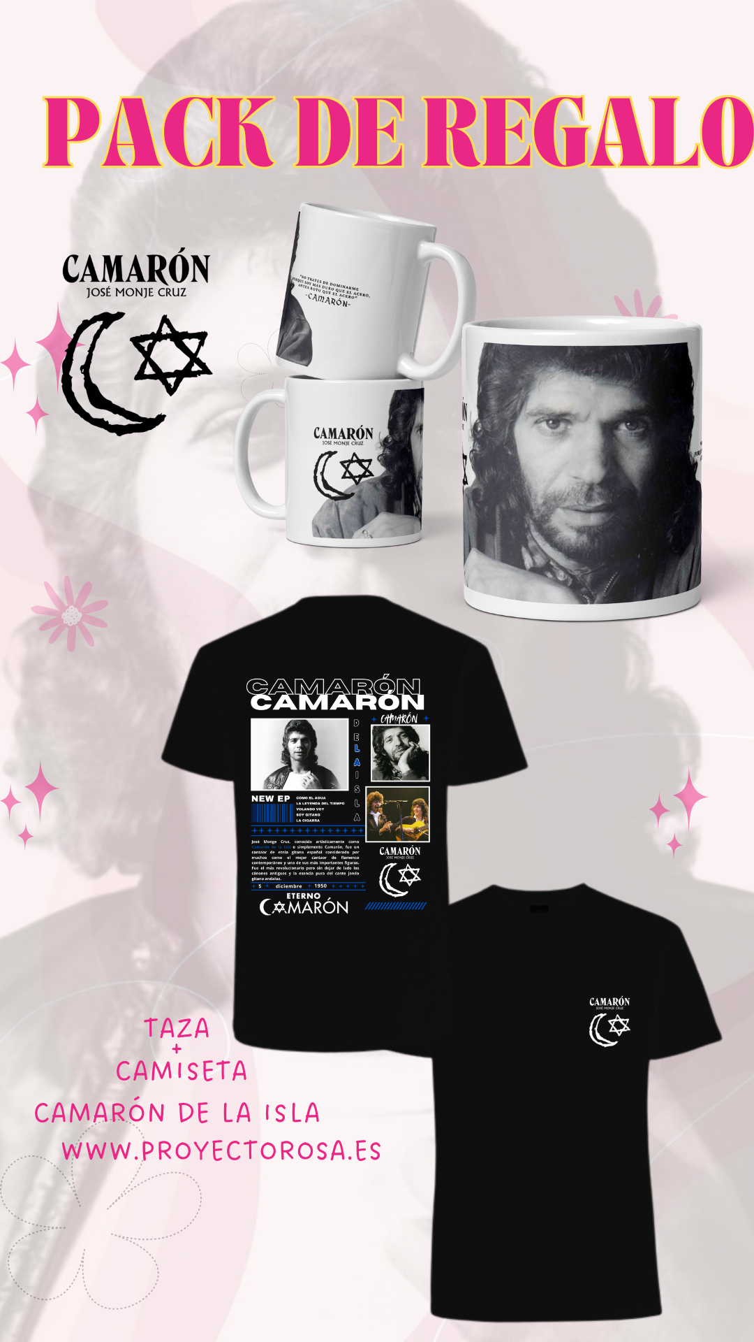 PACK DE REGALO DE CAMARÓN DE LA ISLA (CAMISETA + TAZA)