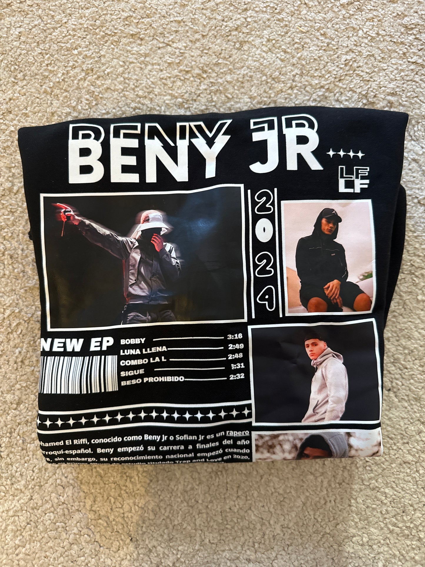 BENY JR TALLA S SUDADERA NEGRA BÁSICA OFERTA