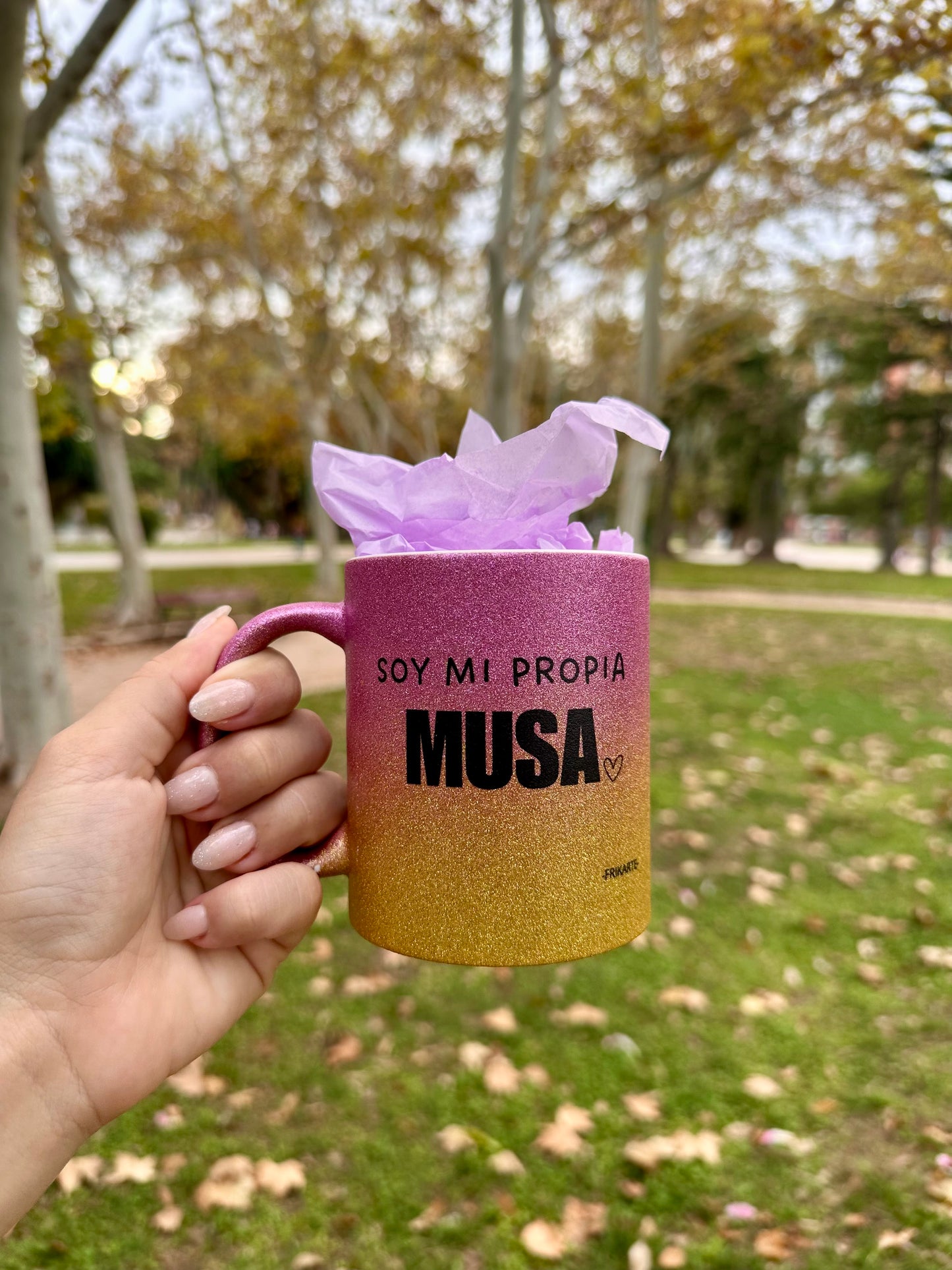 TAZA DEGRADADO CON PURPURINA✨💖| escoge tu frase de empoderamiento que te represente.