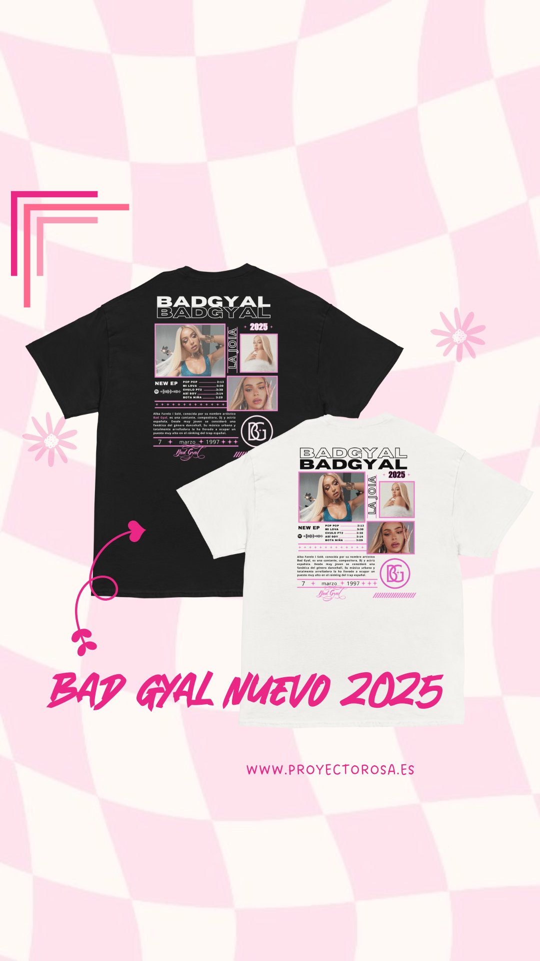 BAD GYAL LA JOIA 2025 (NUEVO DISEÑO) | escoge entre camiseta ó sudadera