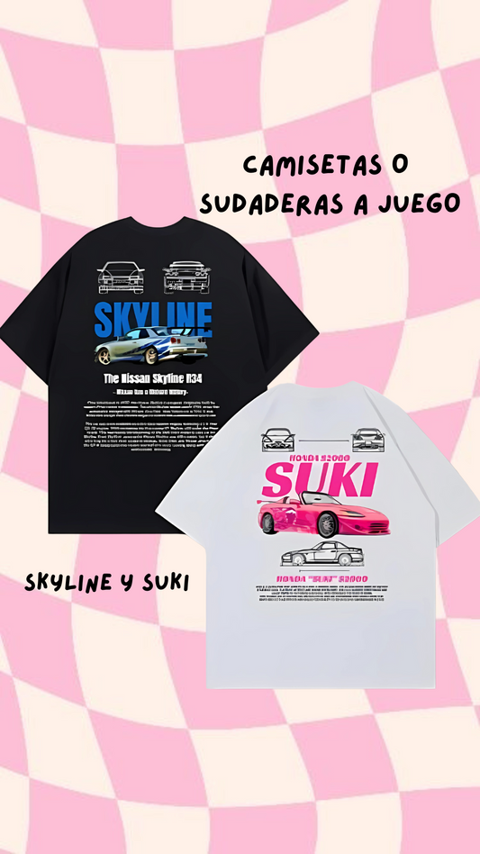 SKYLINE Y HONDA SUKI A JUEGO | escoge entre camiseta ó sudadera