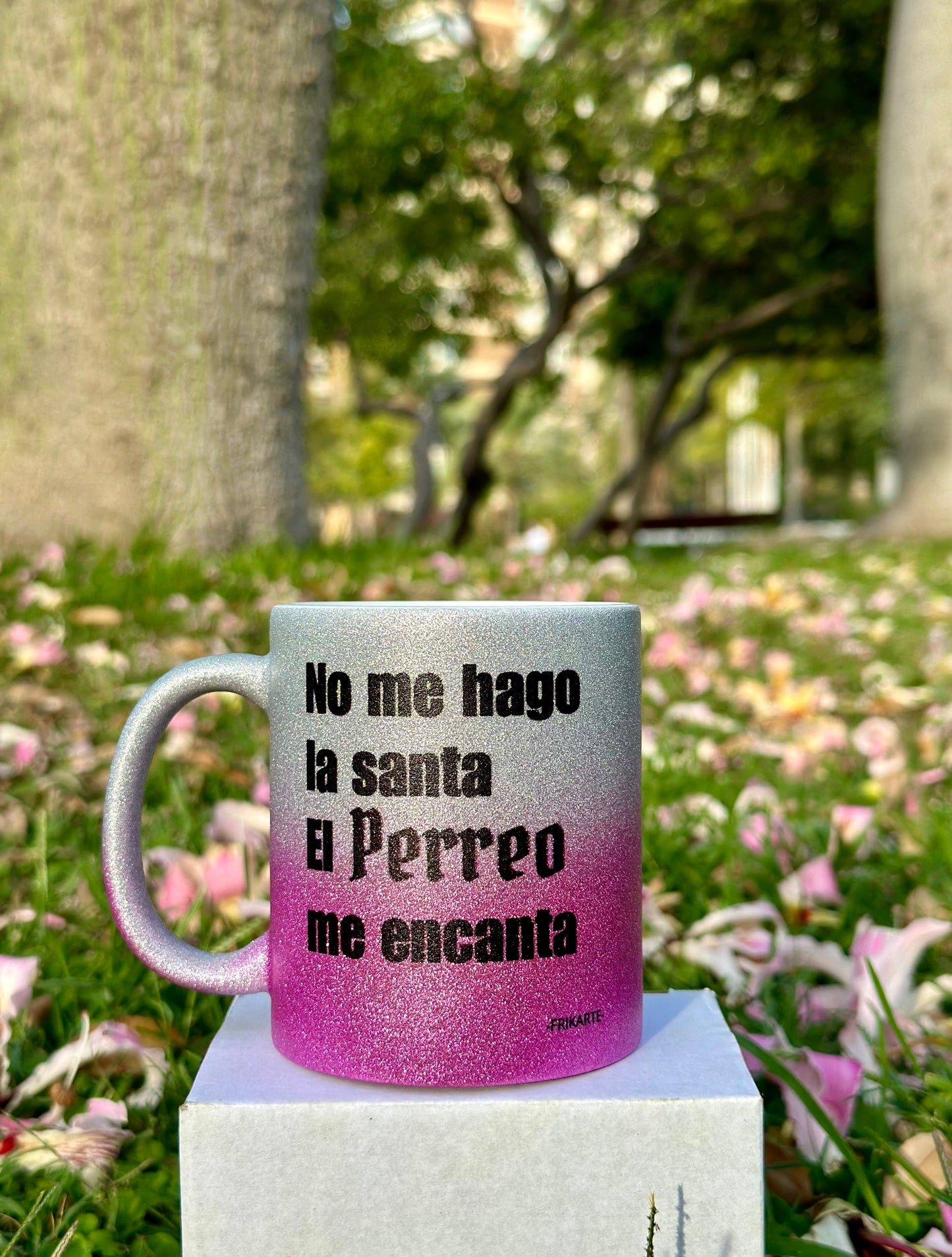 TAZA DEGRADADO CON PURPURINA | escoge tu frase de reggaeton.