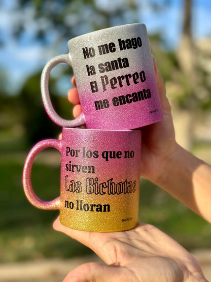 TAZA DEGRADADO CON PURPURINA | escoge tu frase de reggaeton.