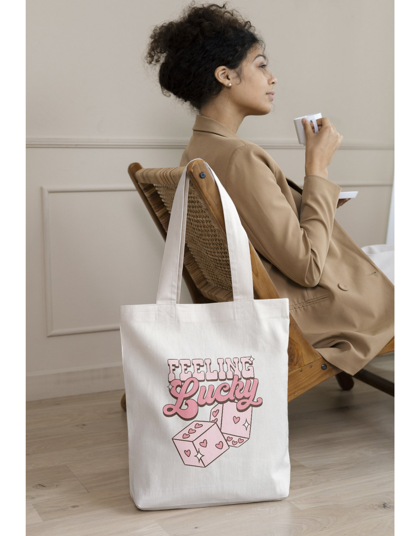 TOTE BAGS PERSONALIZADA "FELLING LUCKY" | Escoge el color.