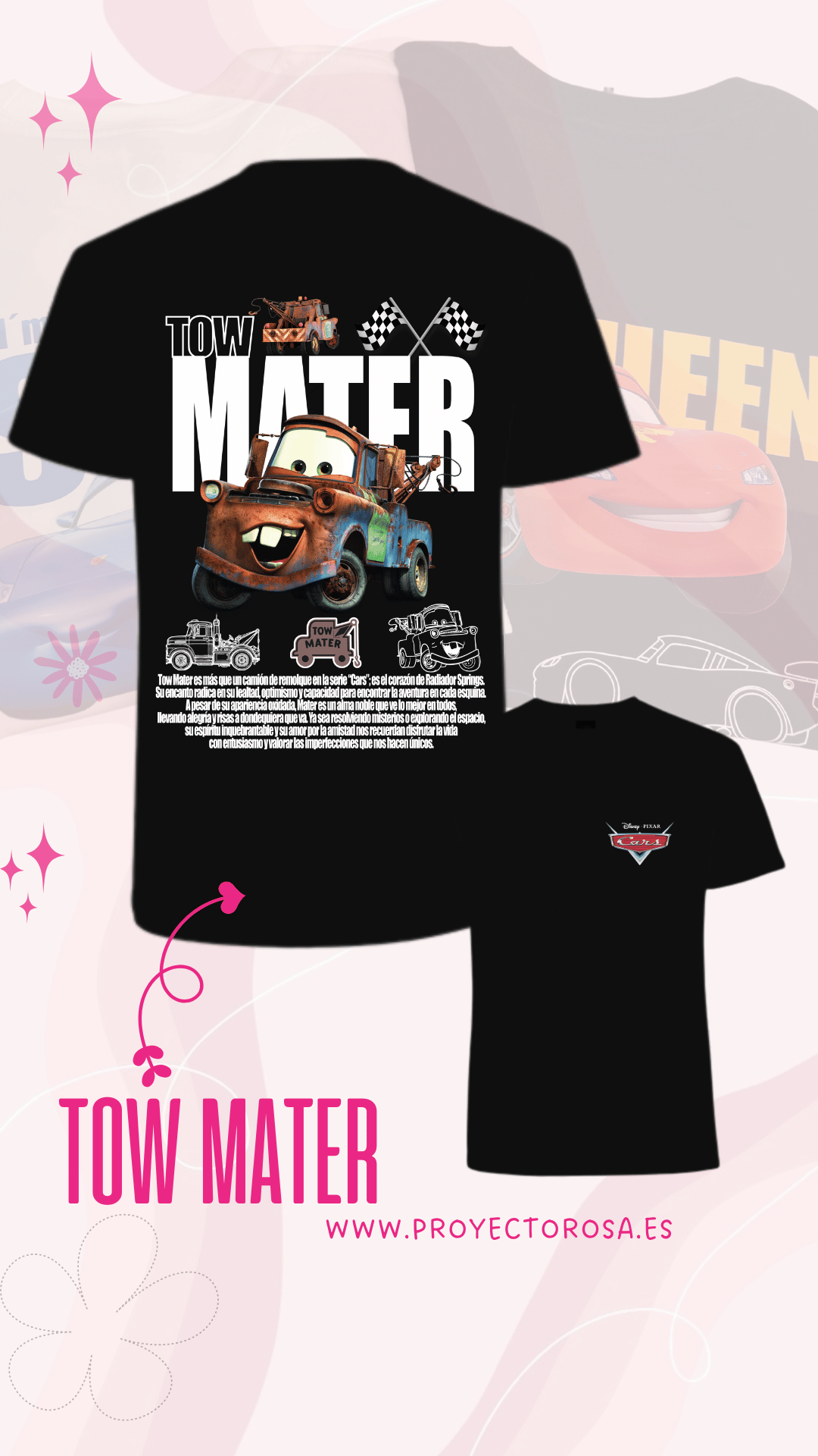 TOM MATER (CARS)| escoge entre camiseta ó sudadera.