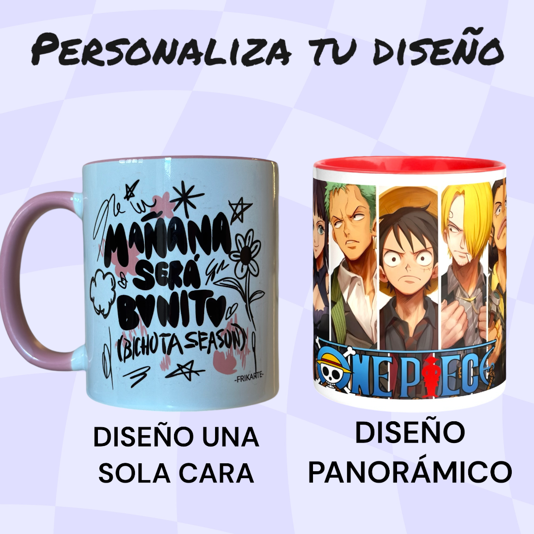 TAZA PERSONALIZADA CON TU DISEÑO | PANORÁMICO O UNA SOLA CARA