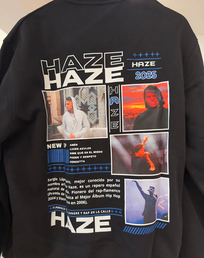 HAZE TALLA M SUDADERA NEGRA BÁSICA OFERTA