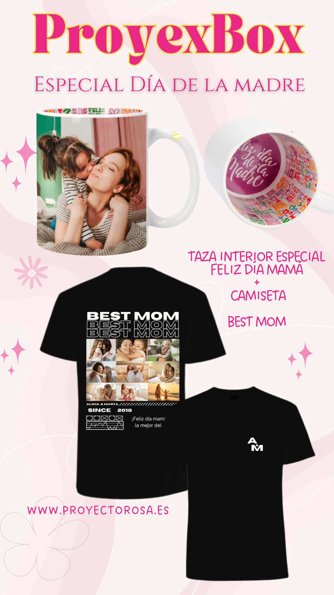 PACK DE REGALO PARA MAMÁ (ESPECIAL DÍA DE LAS MADRES)  (CAMISETA + TAZA)