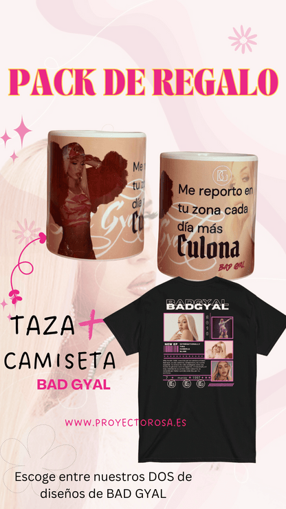 PACK DE REGALO  DE BAD GYAL (CAMISETA + TAZA)