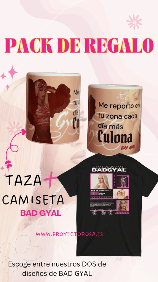 PACK DE REGALO  DE BAD GYAL (CAMISETA + TAZA)