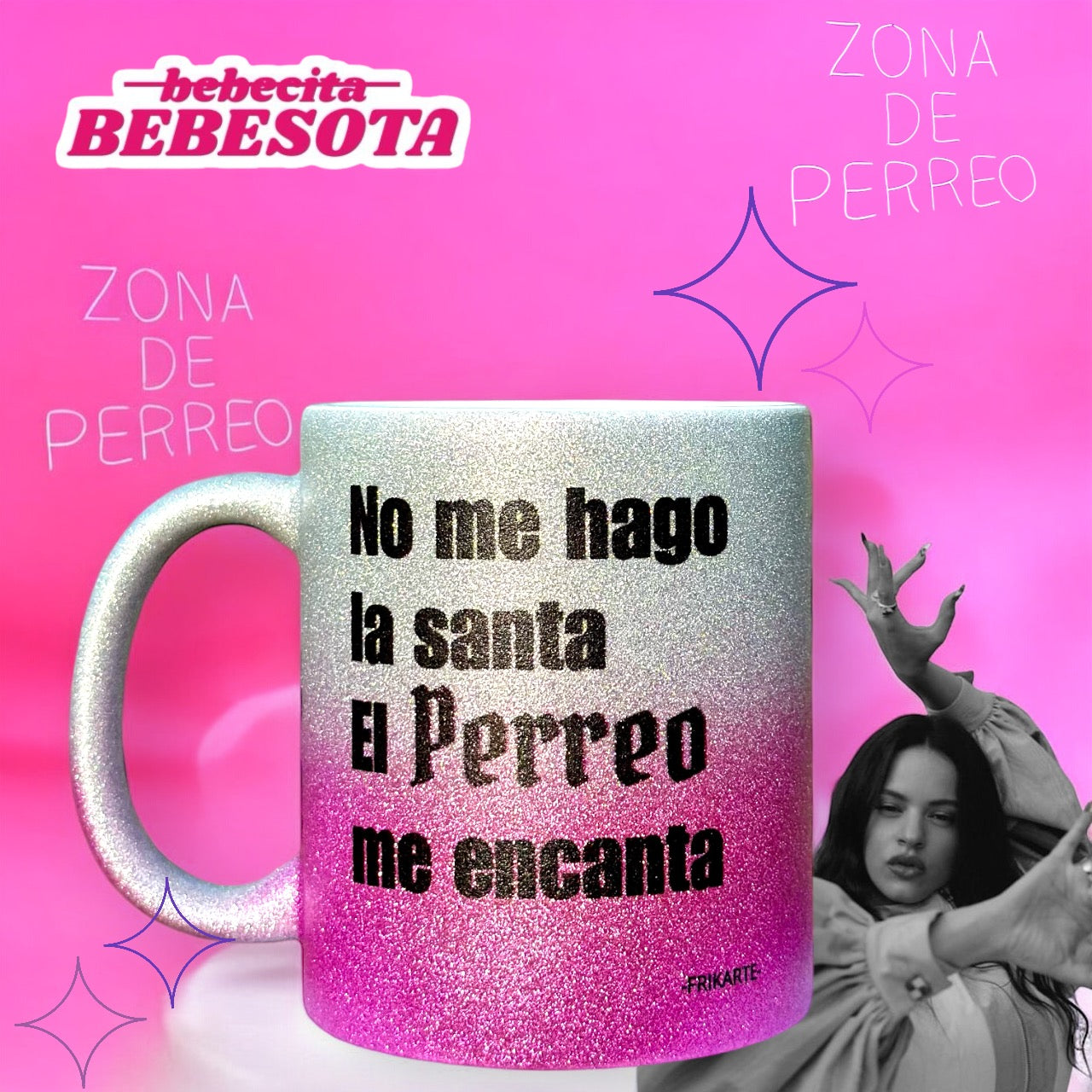 TAZA DEGRADADO CON PURPURINA | escoge tu frase de reggaeton.