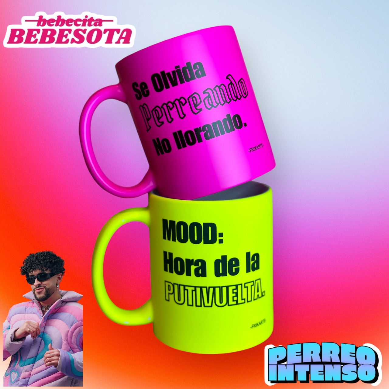 TAZAS DE NEÓN❤️‍🔥| escoge tu frase de reggaetón.