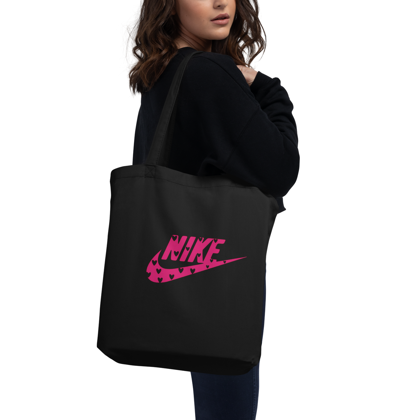 TOTE BAGS PERSONALIZADA "NIKE ROSA CORAZÓN" | Escoge el color.