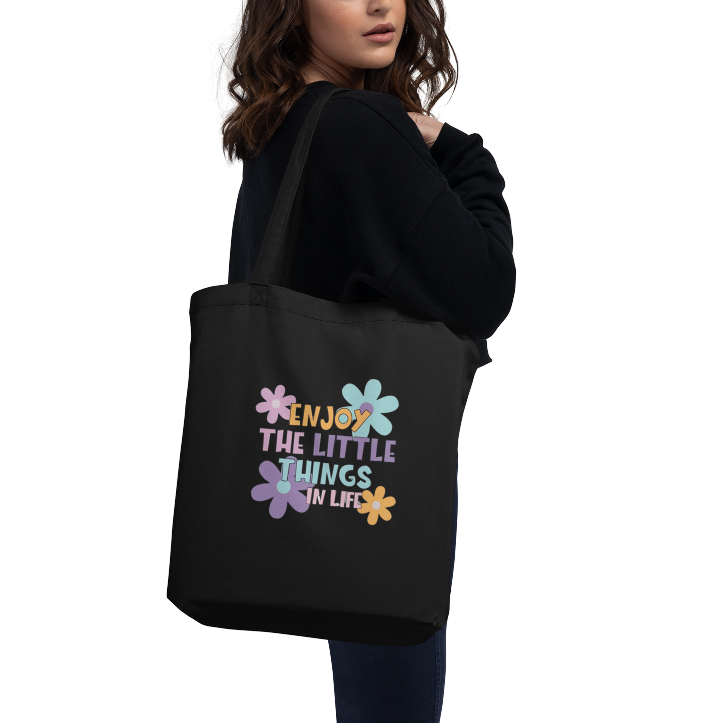 TOTE BAGS PERSONALIZADA "ENJOY THE LITTLE THINGS IN LIFE" | Escoge el color.