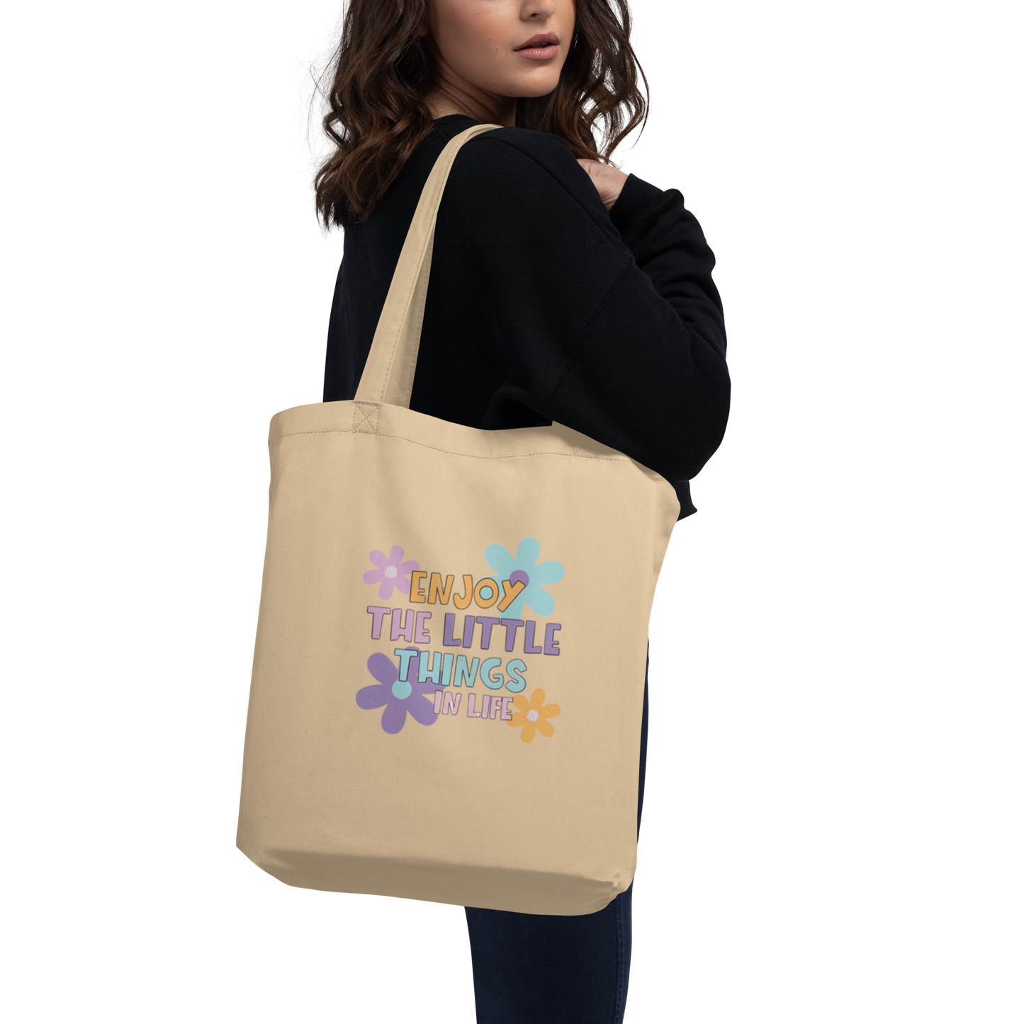TOTE BAGS PERSONALIZADA "ENJOY THE LITTLE THINGS IN LIFE" | Escoge el color.