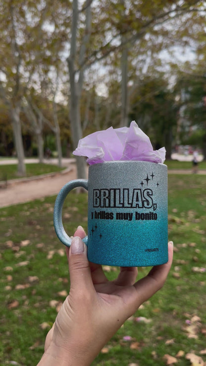 TAZA DEGRADADO CON PURPURINA✨💖| escoge tu frase de empoderamiento que te represente.