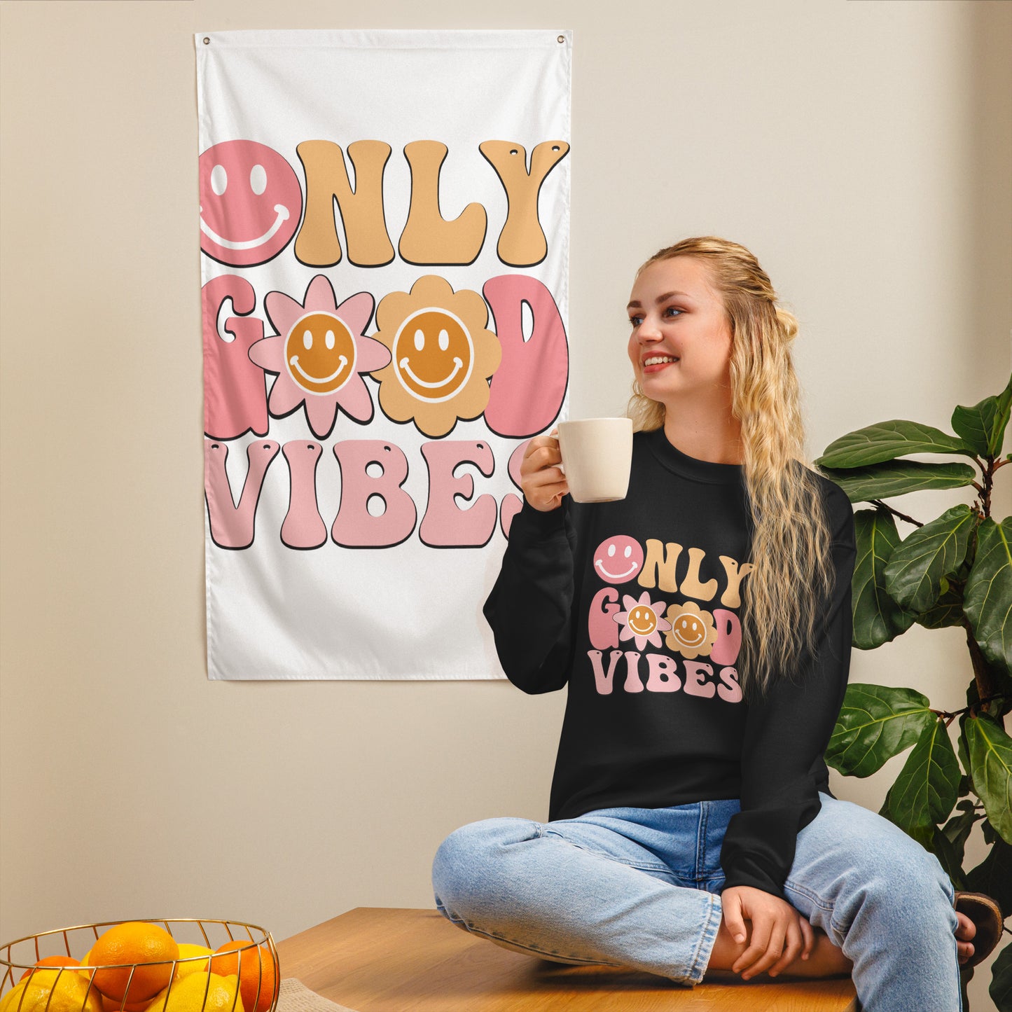 SUDADERA BÁSICA GOOD VIBES ONLY💖 | escoge el color de tu sudadera