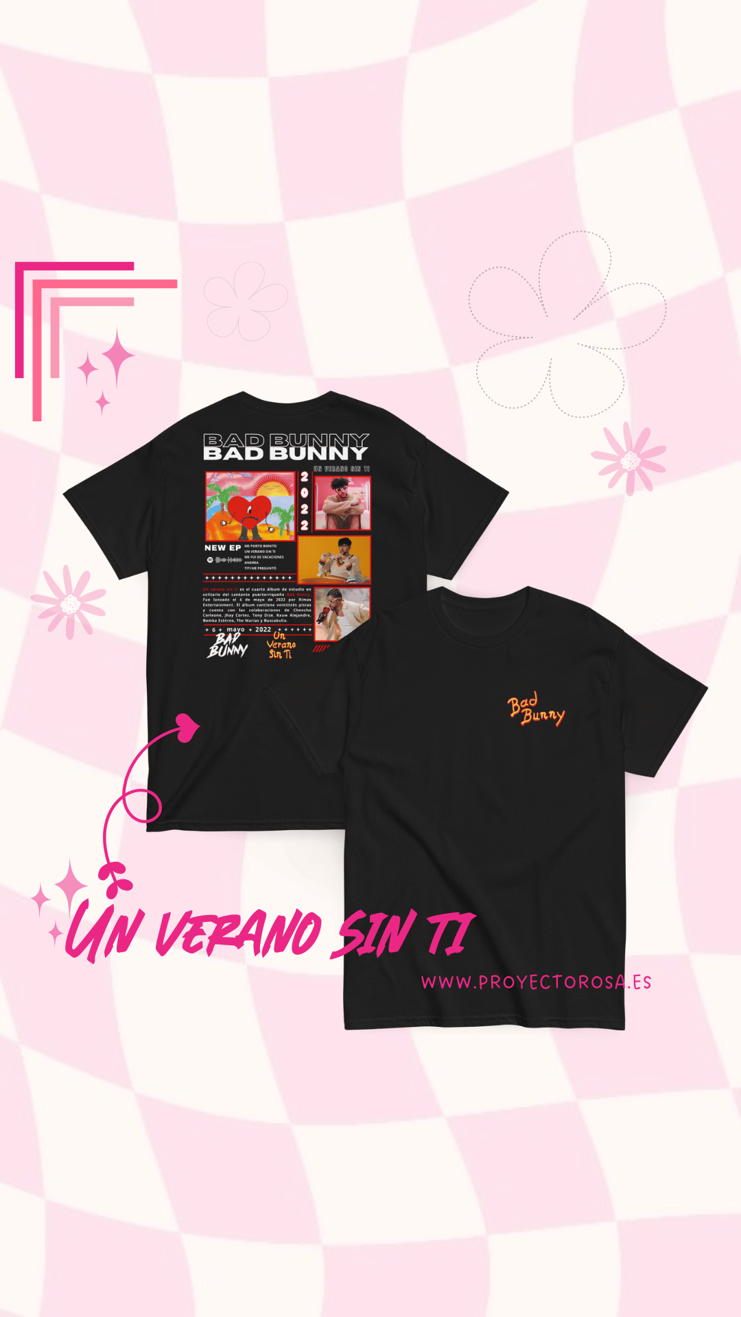 BAD BUNNY ALBÚM UN VERANO SIN TI | escoge entre camiseta ó sudadera